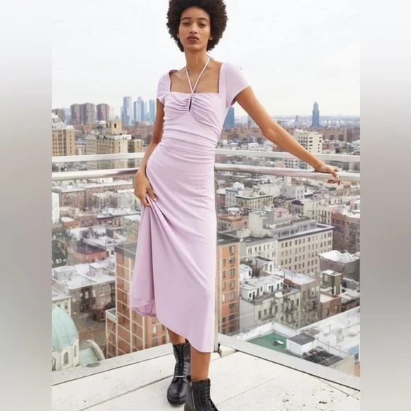 🆕 Cinq á Sept Janis Midi Dress in Lavender Size 6 - Picture 2 of 11